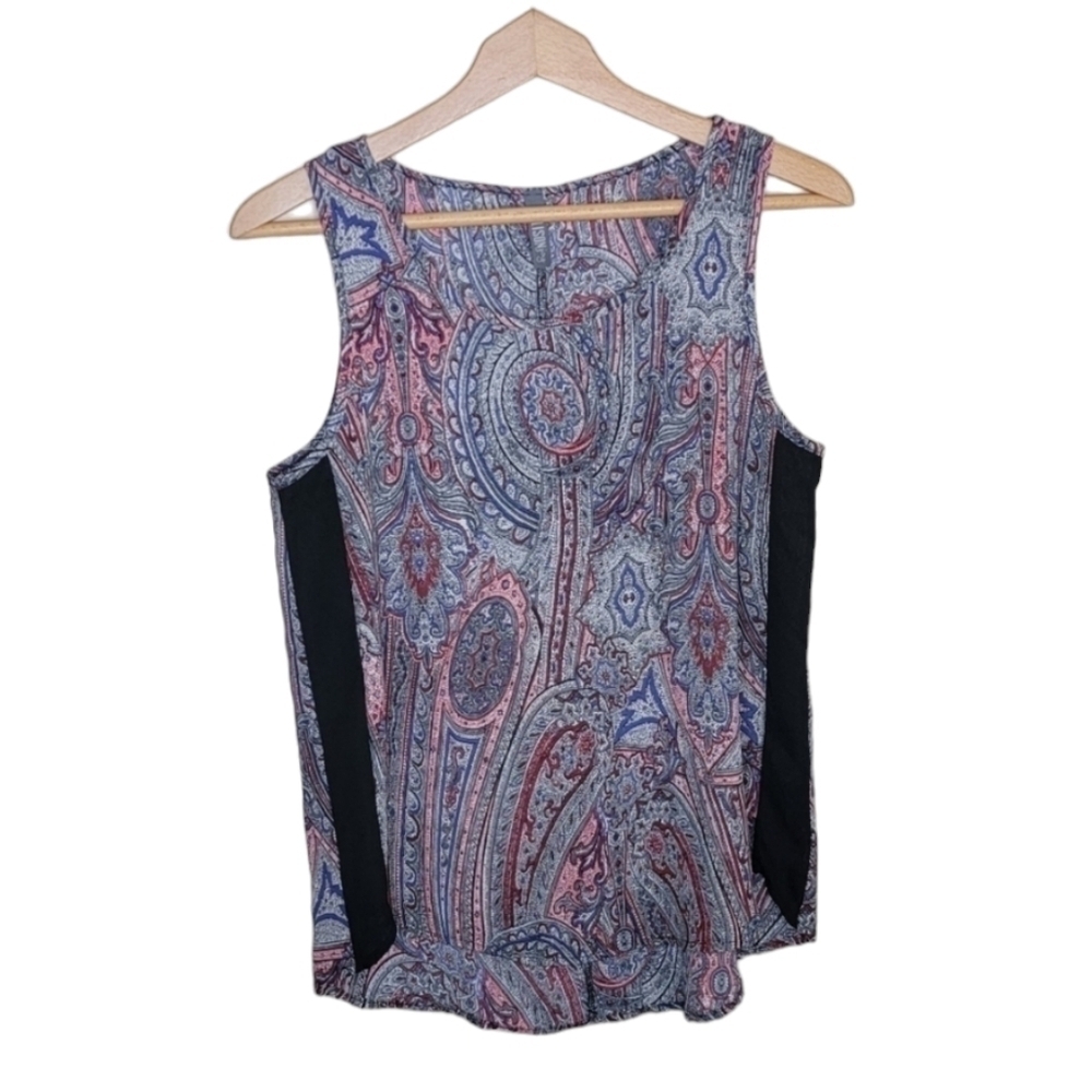 Evereve Allison Joy Boho Paisley Print Tank Blouse Size Small